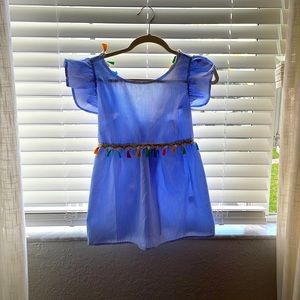 Pom Pom tie back blouse